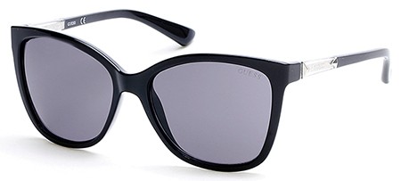 Guess GU-7456 Sunglasses, 01B - Shiny Black / Gradient Smoke