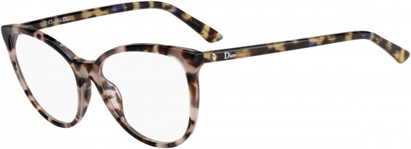 Christian Dior Montaigne 25 Eyeglasses, 02A0 Pink Havana Blue