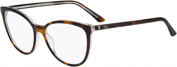 Christian Dior Montaigne 25 Eyeglasses, 0U61 Havana Crystal