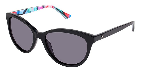 Nicole Miller Wooster Sunglasses, C01 BLACK/GRAFFITI (Light Grey)