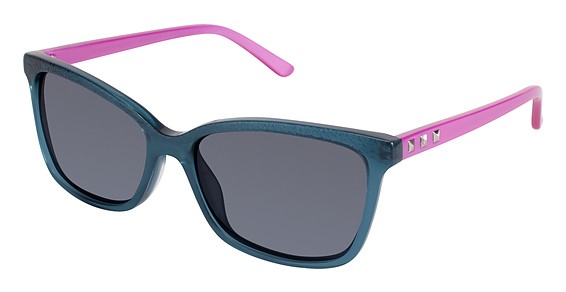 Nicole Miller Nassau Sunglasses, C03 NAVY / ORCHID (Soft Silver Flash)