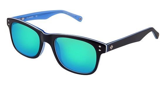 Sperry Top-Sider Wainscott Sunglasses, C03 Navy / Lt Blue (Light Blue Mirror)