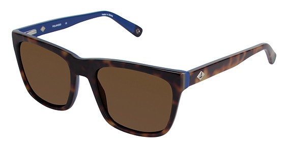 Sperry Top-Sider Fishers Island Sunglasses, C02 Tortoise / Navy (Bronze Flash)
