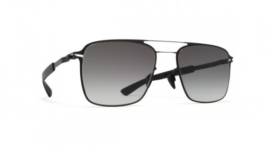 Mykita Mylon FLAX Sunglasses, MH1 BLACK/PITCH BLACK - LENS: GREY GRADIENT