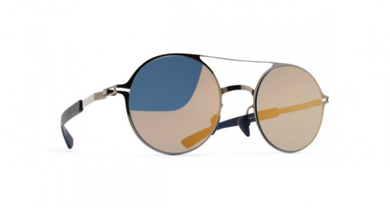 Mykita Mylon LUPINE Sunglasses, MH4 SHINY GRAPHITE/NAVY BLUE - LENS: PEARLY GOLD FLASH
