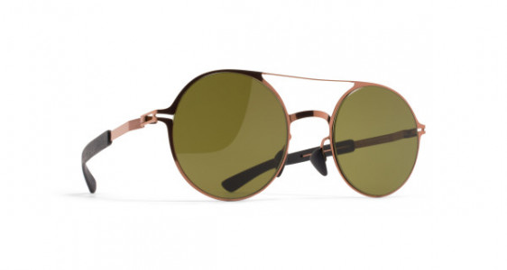 Mykita Mylon LUPINE Sunglasses, MH5 SHINY COPPER/PITCH BLACK - LENS: HOLLY GREEN SOLID