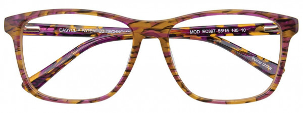 EasyClip EC397 Eyeglasses, 010 - Light Brown & Purple