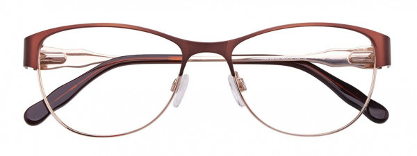 EasyClip EC405 Eyeglasses, 010 - Satin Brown & Shiny Gold
