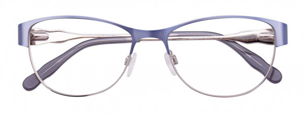 EasyClip EC405 Eyeglasses, 050 - Satin Light Blue & Shiny Silver