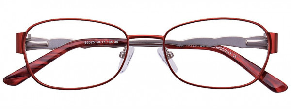 MDX S3325 Eyeglasses, 030 - Satin Red & Silver