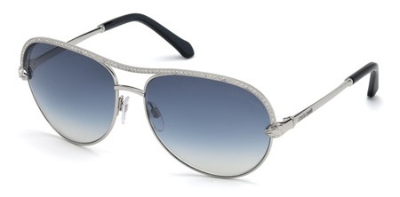Roberto Cavalli VEGA Sunglasses, 16X - Shiny Palladium / Blu Mirror
