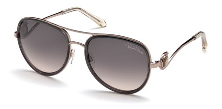 Roberto Cavalli WEZEN Sunglasses, 34B - Shiny Light Bronze / Gradient Smoke
