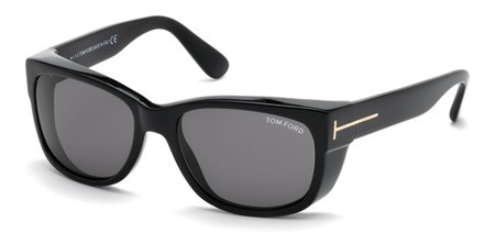 Tom Ford CARSON Sunglasses, 01A - Shiny Black / Smoke