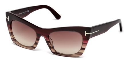 Tom Ford KASIA Sunglasses, 71F - Bordeaux/other / Gradient Brown