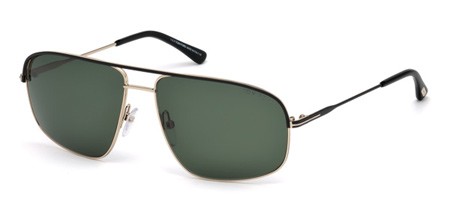 Tom Ford JUSTIN Sunglasses, 02N - Matte Black / Green