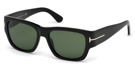 Tom Ford STEPHEN Sunglasses, 01N - Shiny Black / Green