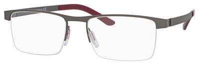 Safilo Design Sa 1057 Eyeglasses, 0UKL(00) Dark Ruthenium / Burgundy