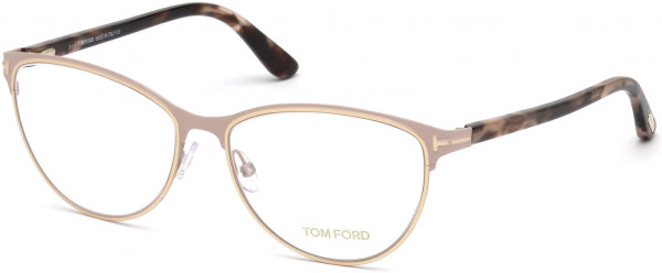 Tom Ford FT5420 Eyeglasses, 074 - Matte Rose Nude, Shiny Rose Gold, Antique Pink Havana Temples