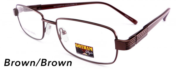 Smilen Eyewear Gotham Premium Steel 6 Eyeglasses, Brown/Brown