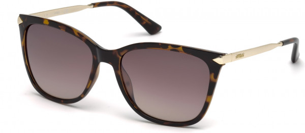 Guess GU7483 Sunglasses, 52G - Shiny Havana With Gold/brown Gradient With Light Flash Lens