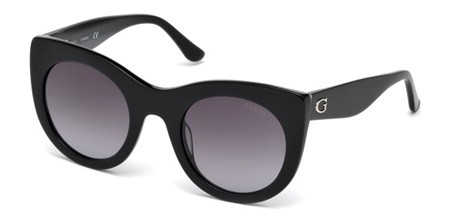 Guess GU-7485 Sunglasses, 01B - Shiny Black / Gradient Smoke