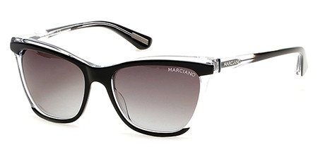 GUESS by Marciano GM0758 Sunglasses, 03B - Black/crystal  / Gradient Smoke