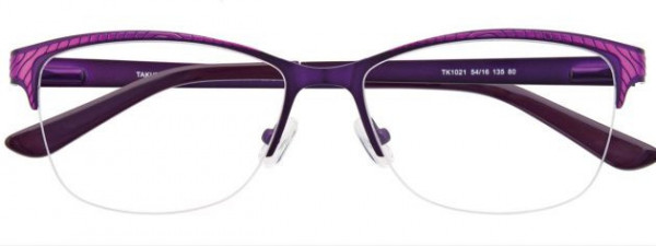 Takumi TK1021 Eyeglasses, 30B - Shiny Light Pink & Shiny Gunmetal - BlueClip