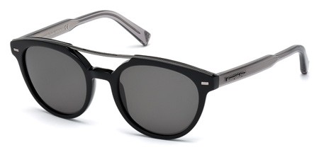 Ermenegildo Zegna EZ-0006 Sunglasses, 05D - Black/other / Smoke Polarized