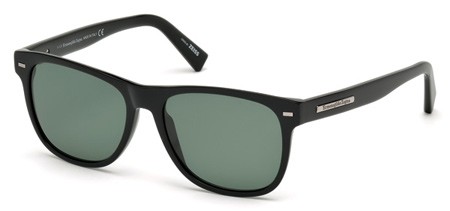 Ermenegildo Zegna EZ-0020 Sunglasses, 01R - Shiny Black / Green Polarized