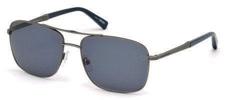 Ermenegildo Zegna EZ-0021 Sunglasses, 09V - Matte Gunmetal / Blue