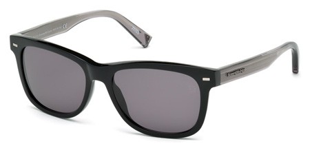 Ermenegildo Zegna EZ-0028 Sunglasses, 01A - Shiny Black / Smoke