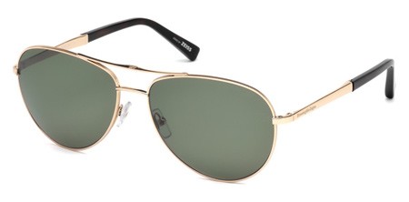 Ermenegildo Zegna EZ0035 Sunglasses, 28R - Shiny Rose Gold / Green Polarized