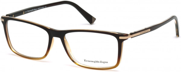 Ermenegildo Zegna EZ5041 Eyeglasses, 050 - Gradient Dark Brown To Light Brown, Shiny Rose Gold