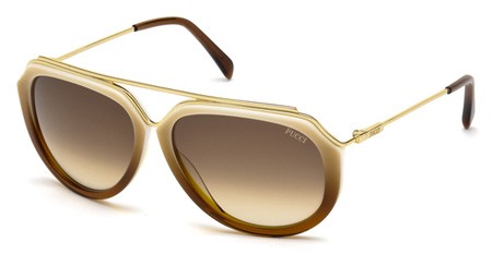 Emilio Pucci EP-0015 Sunglasses, 47F - Light Brown/other / Gradient Brown