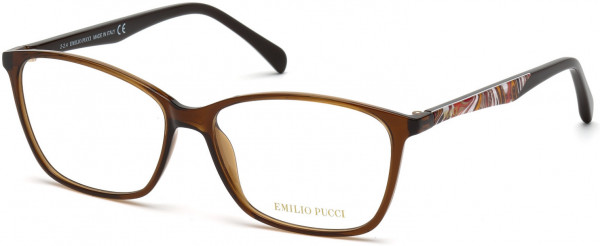 Emilio Pucci EP5009 Eyeglasses, 048 - Shiny Dark Brown