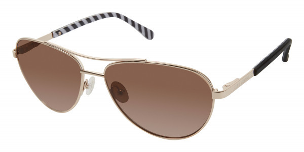 Lulu Guinness L136 Sunglasses, Gold (GLD)