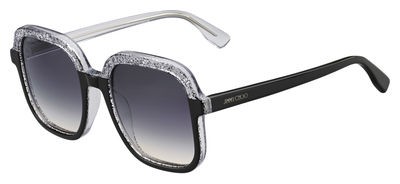 Jimmy Choo Glint/S Sunglasses, 0OTB(9C) Black Glitter Gray