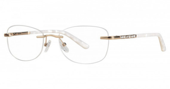 Genevieve LAVISH Eyeglasses, Gold/Pearl