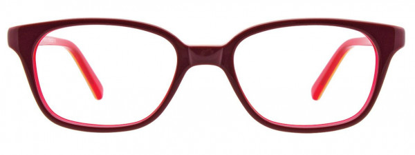 EasyClip EC430 Eyeglasses, 030 - Burgundy & Yellow & Red