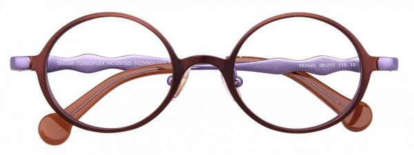 Takumi TK1040 Eyeglasses, 010 - Satin Dark Brown & Lilac