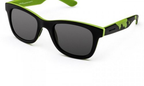 Italia Independent 0090 GHOSTB Sunglasses, Black / Green (0090 GHOSTB.009.033)