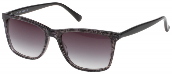 Exces Exces Ava Sunglasses, BLACK-GREY GREEN ANIMAL/GREY GRADIENT LENSES (636)