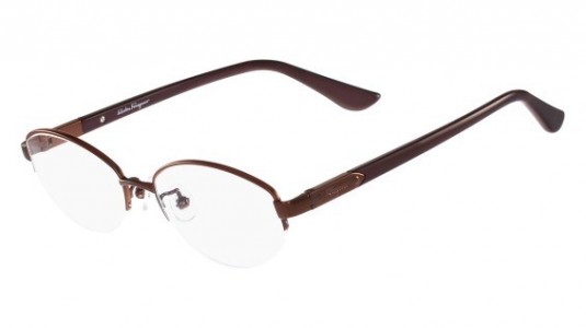 Ferragamo SF2522A Eyeglasses, (210) SHINY BROWN