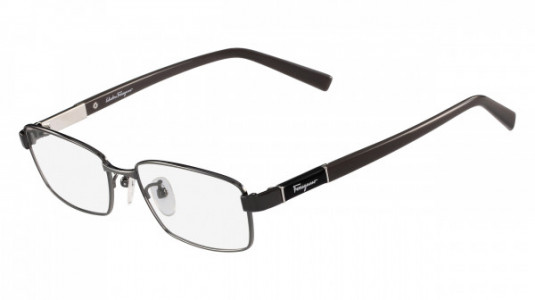 Ferragamo SF2526A Eyeglasses, (015) SHINY DARK GUNMETAL