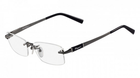 Ferragamo SF2527A Eyeglasses, (015) SHINY DARK GUNMETAL