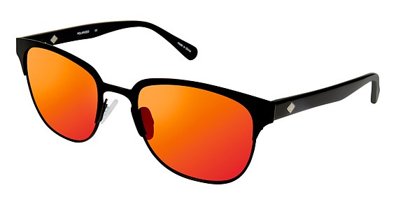 Sperry Top-Sider BLUFF POINT Sunglasses, C01 Matte Black (Pink Orange Mirror)