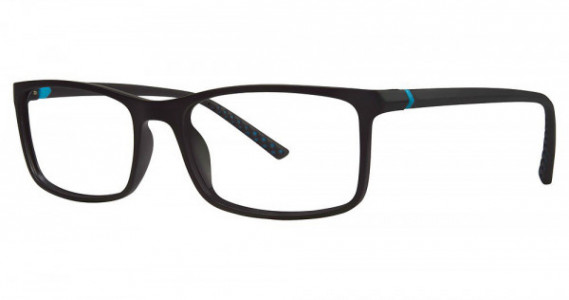 Big Mens Eyewear Club BIG WAVE Eyeglasses, Black Matte/Blue