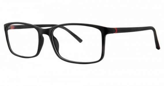 Big Mens Eyewear Club BIG WAVE Eyeglasses, Black Matte/Red