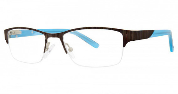 Genevieve ABOVE Eyeglasses, Matte Brown/Blue Pearl