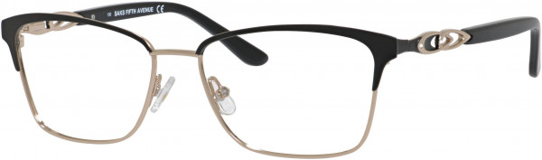 Saks Fifth Avenue Saks 298 Eyeglasses, 0DL2 Black Gold